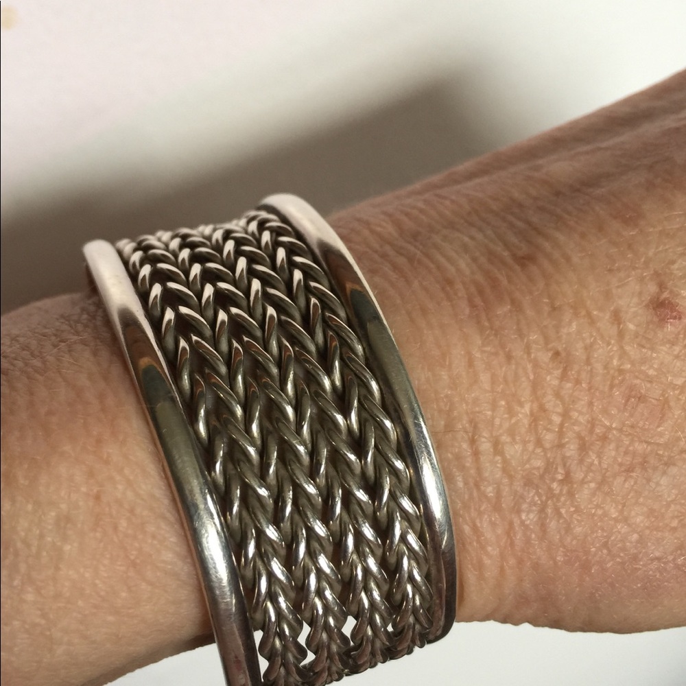 Vintage Sterling Wide Cuff  bracelet